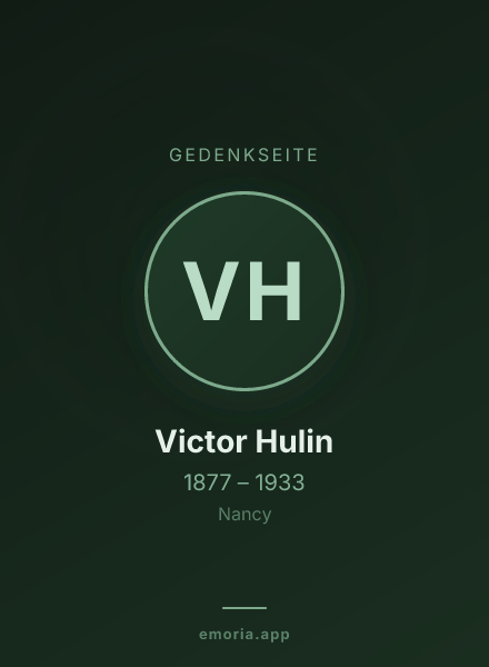 Gedenkportrait von Victor Hulin