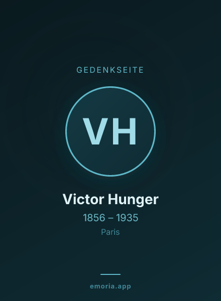 Gedenkportrait von Victor Hunger