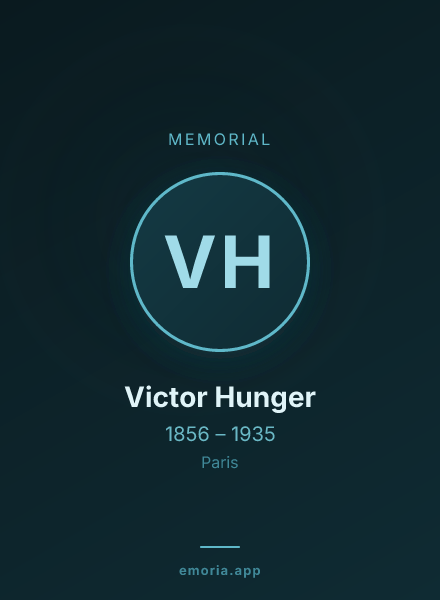 Memorial portrait of Victor Hunger