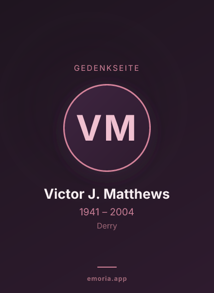 Gedenkportrait von Victor J. Matthews