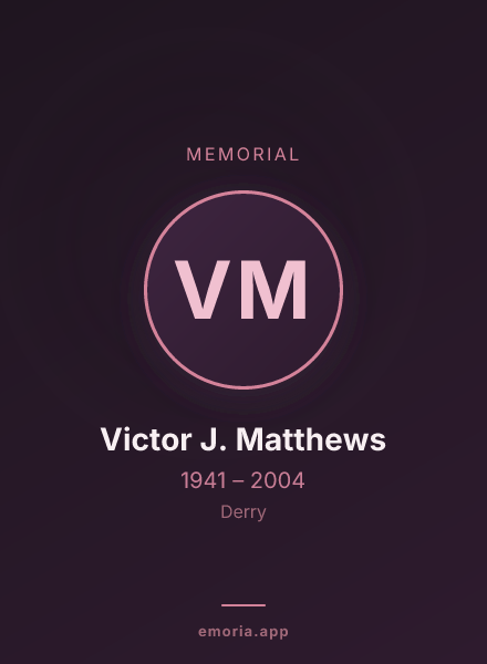Memorial portrait of Victor J. Matthews