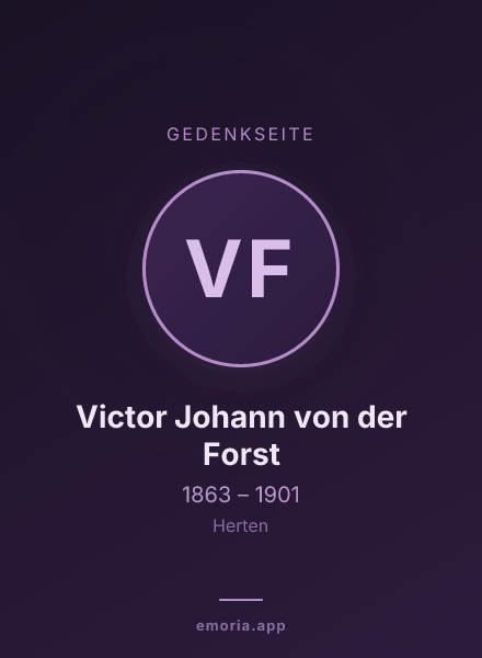 Gedenkportrait von Victor Johann von der Forst