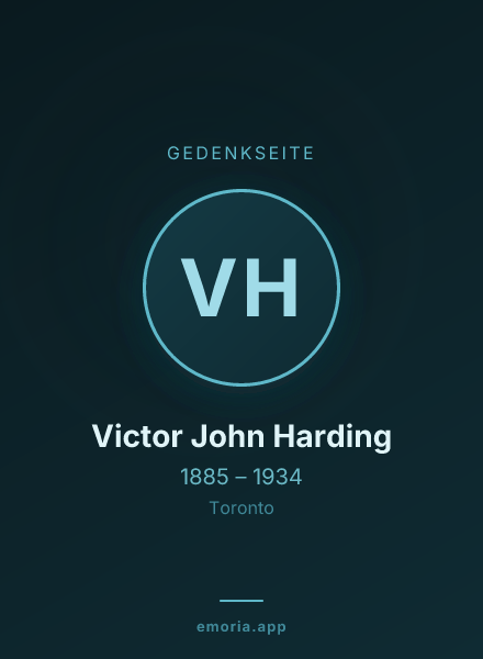 Gedenkportrait von Victor John Harding