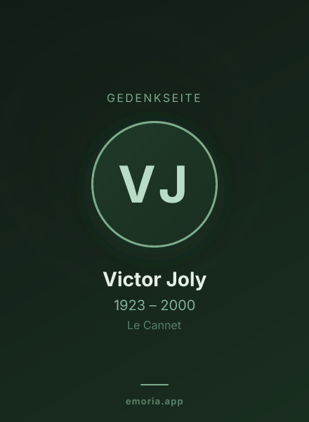 Gedenkportrait von Victor Joly