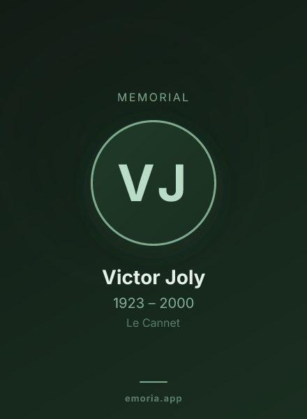 Memorial portrait of Victor Joly