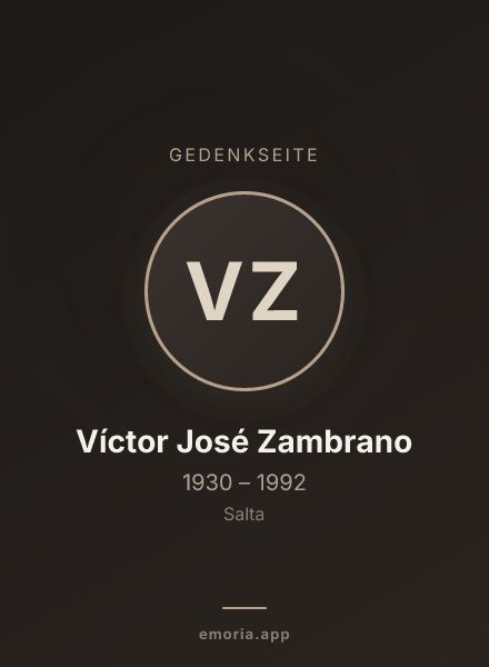 Gedenkportrait von Víctor José Zambrano