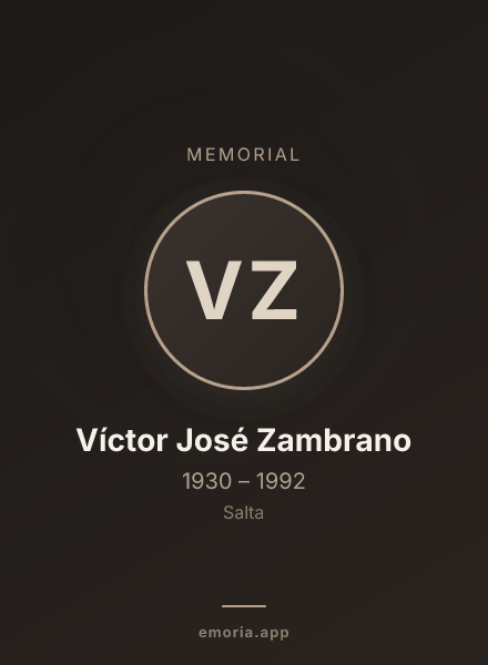 Memorial portrait of Víctor José Zambrano