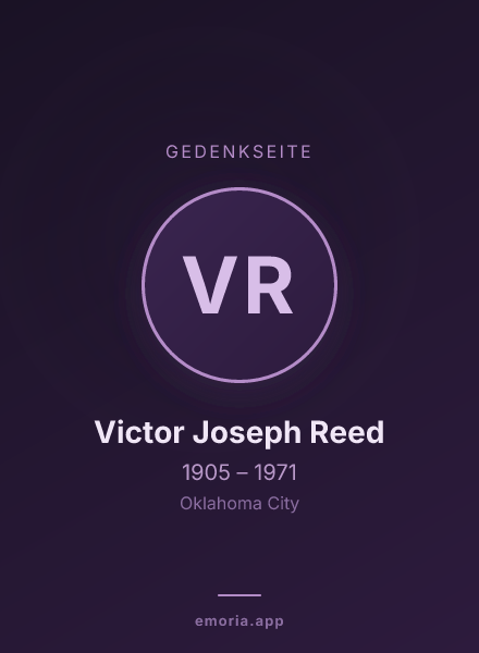 Gedenkportrait von Victor Joseph Reed