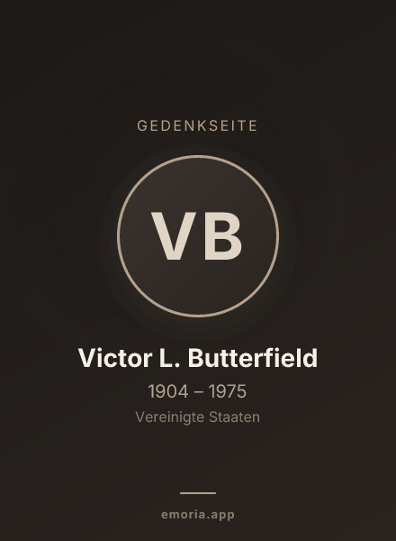Gedenkportrait von Victor L. Butterfield