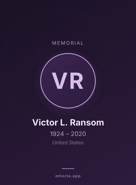 Memorial portrait of Victor L. Ransom