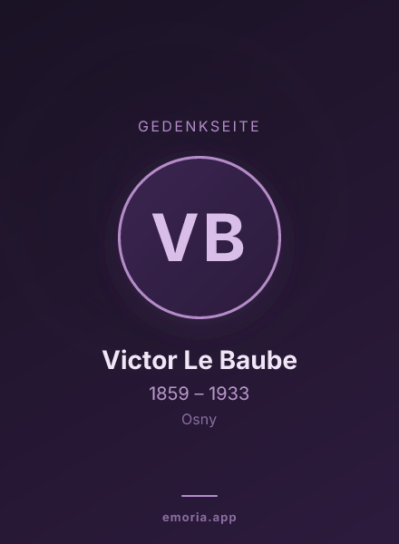 Gedenkportrait von Victor Le Baube