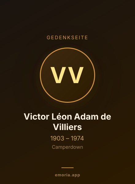 Gedenkportrait von Victor Léon Adam de Villiers