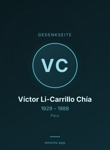Gedenkportrait von Víctor Li-Carrillo Chía