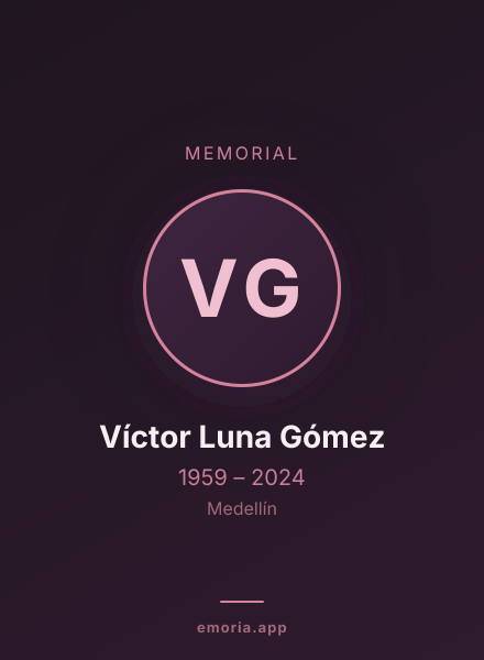 Memorial portrait of Víctor Luna Gómez