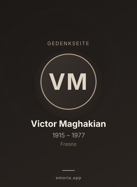 Gedenkportrait von Victor Maghakian
