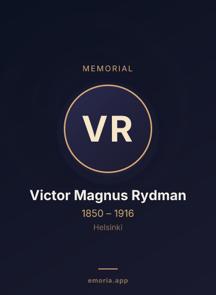 Memorial portrait of Victor Magnus Rydman