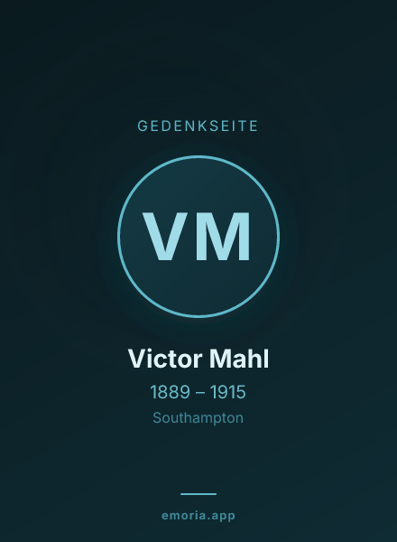 Gedenkportrait von Victor Mahl
