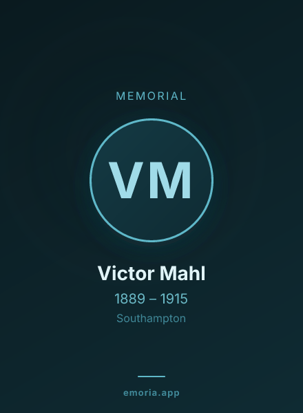 Memorial portrait of Victor Mahl