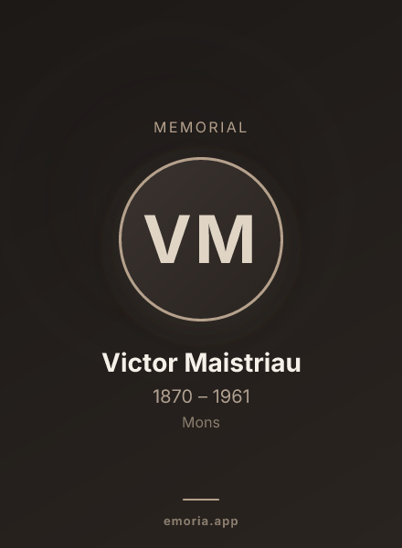 Memorial portrait of Victor Maistriau