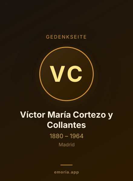 Gedenkportrait von Víctor María Cortezo y Collantes