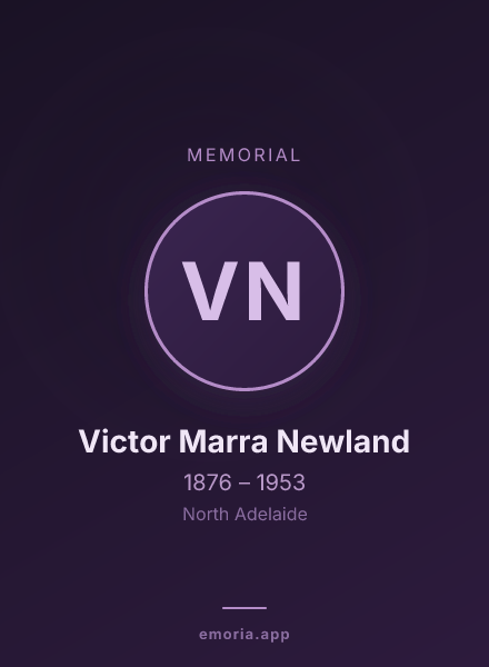 Memorial portrait of Victor Marra Newland