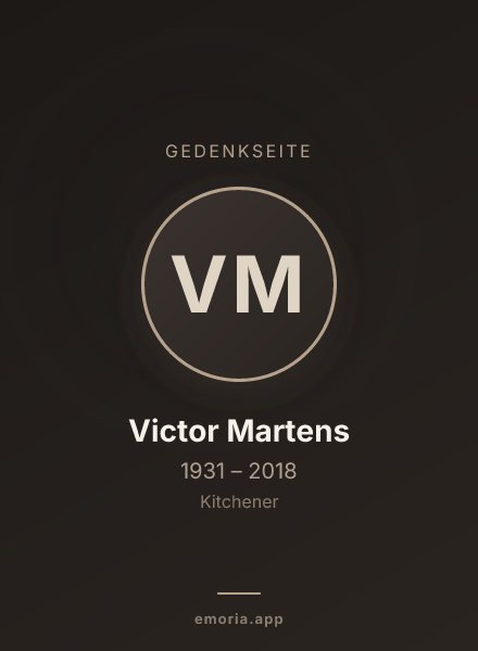 Gedenkportrait von Victor Martens
