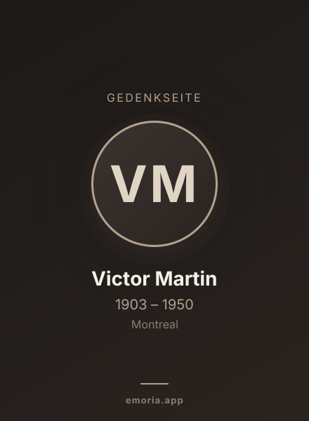 Gedenkportrait von Victor Martin