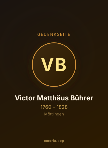 Gedenkportrait von Victor Matthäus Bührer