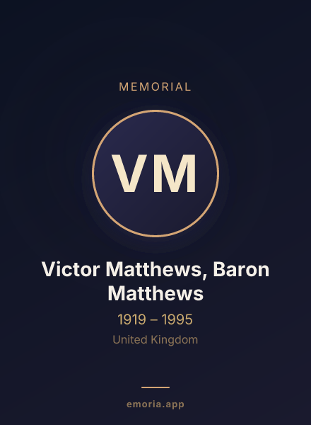 Memorial portrait of Victor Matthews, Baron Matthews