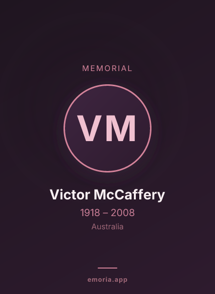 Memorial portrait of Victor McCaffery