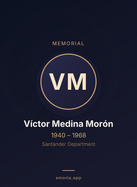 Memorial portrait of Víctor Medina Morón