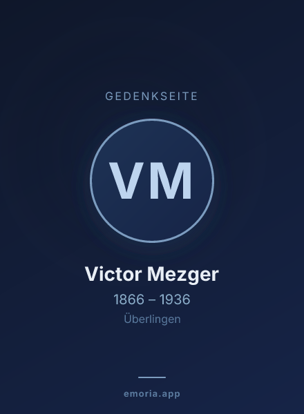 Gedenkportrait von Victor Mezger