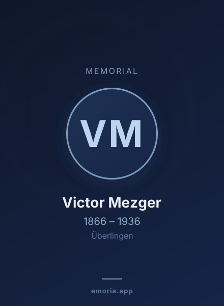 Memorial portrait of Victor Mezger