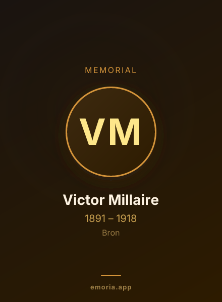 Memorial portrait of Victor Millaire
