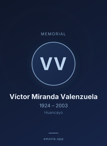 Memorial portrait of Víctor Miranda Valenzuela