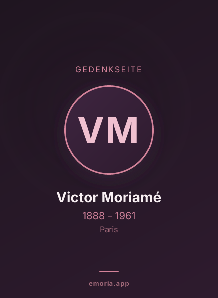 Gedenkportrait von Victor Moriamé