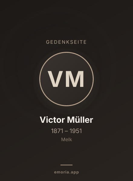 Gedenkportrait von Victor Müller