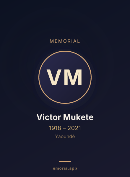 Memorial portrait of Victor Mukete