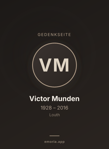 Gedenkportrait von Victor Munden