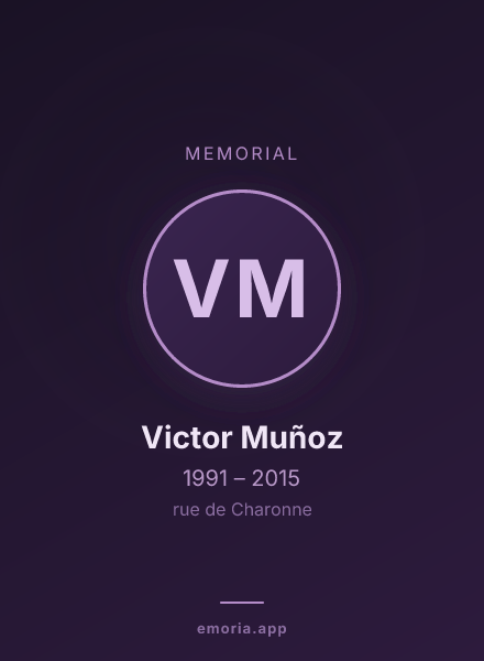 Memorial portrait of Victor Muñoz
