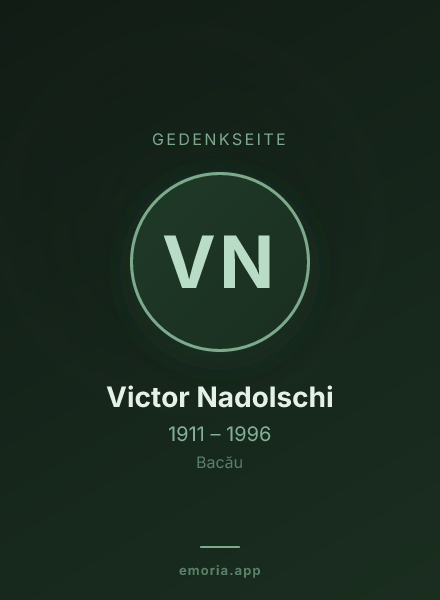 Gedenkportrait von Victor Nadolschi