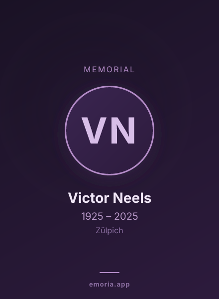 Memorial portrait of Victor Neels