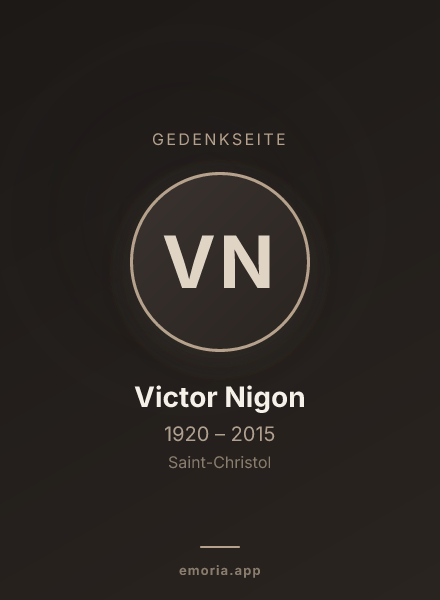 Gedenkportrait von Victor Nigon
