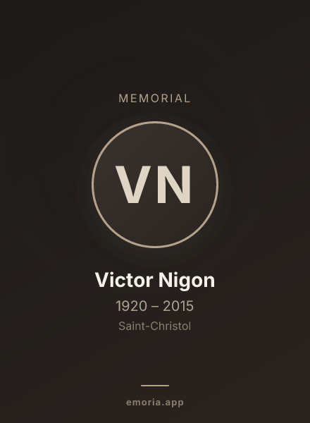 Memorial portrait of Victor Nigon