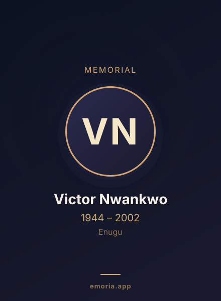 Memorial portrait of Victor Nwankwo
