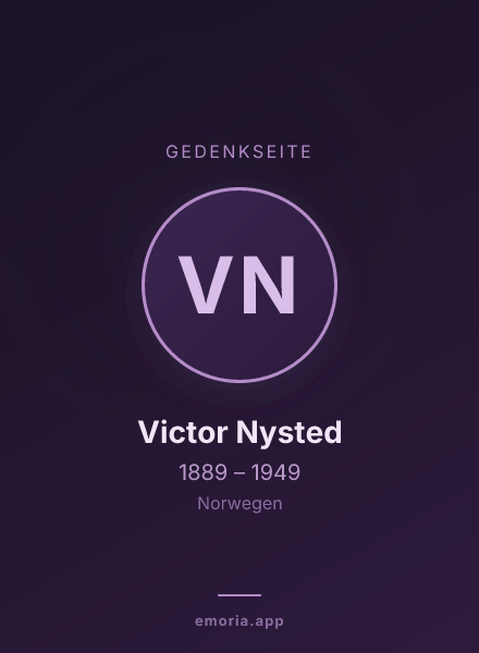 Gedenkportrait von Victor Nysted