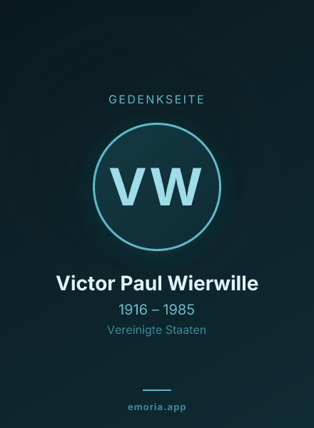 Gedenkportrait von Victor Paul Wierwille
