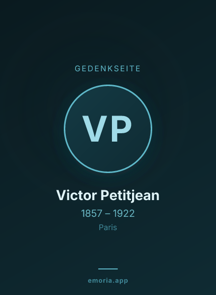 Gedenkportrait von Victor Petitjean