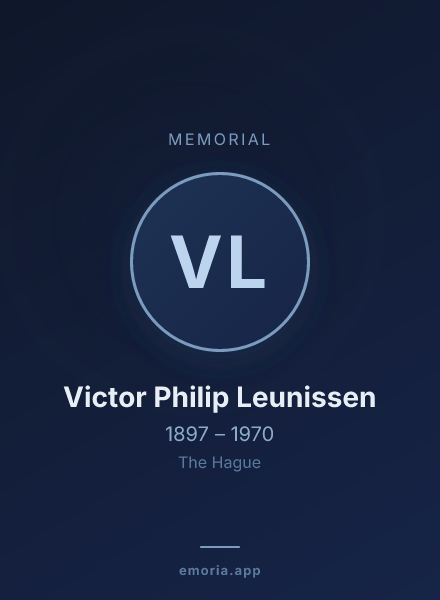 Memorial portrait of Victor Philip Leunissen