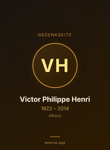 Gedenkportrait von Victor Philippe Henri